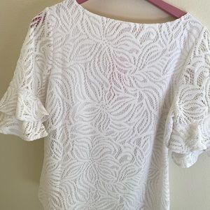 NWT Lilly Pulitzer Lula Top in Sea Swilling lace L